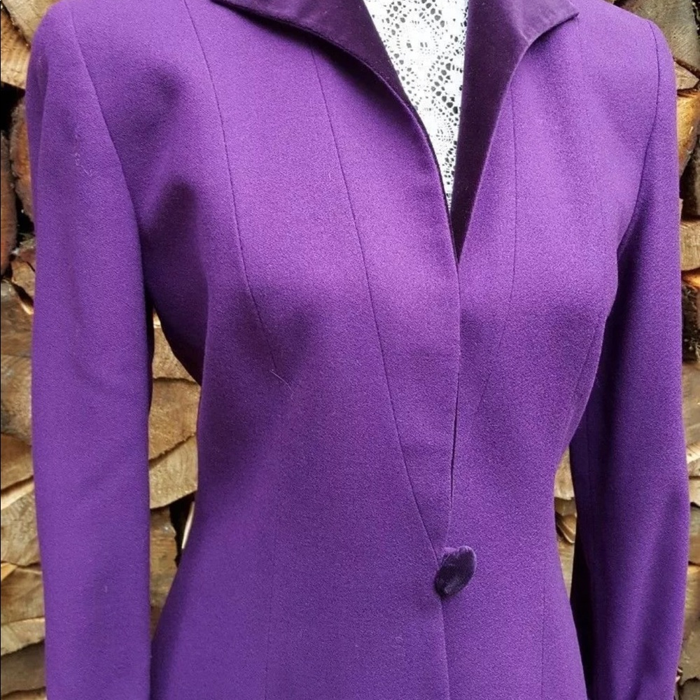Christian Dior Purple Wool Blazer w/Velvet Trim - Picture 1 of 1